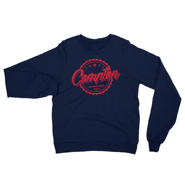 100%  Compton Unisex California Fleece Raglan Sweatshirt Game/R