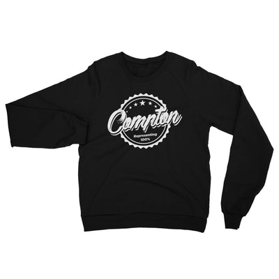 100% Compton Unisex California Fleece Raglan Sweatshirt W/L